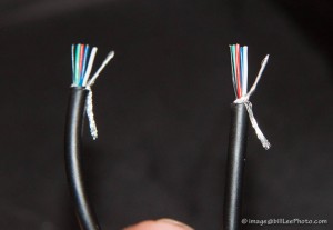 Match the wiring order for both ends, including the stranded "wire"